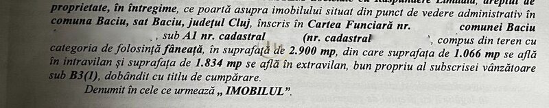 Cluj Teren de vanzare in comuna Baciu